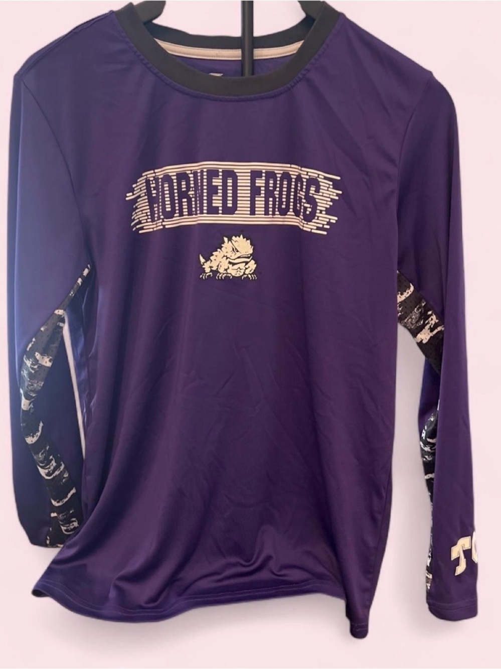 TCU Purple Long-Sleeve Youth  Performance Tee with Graphic